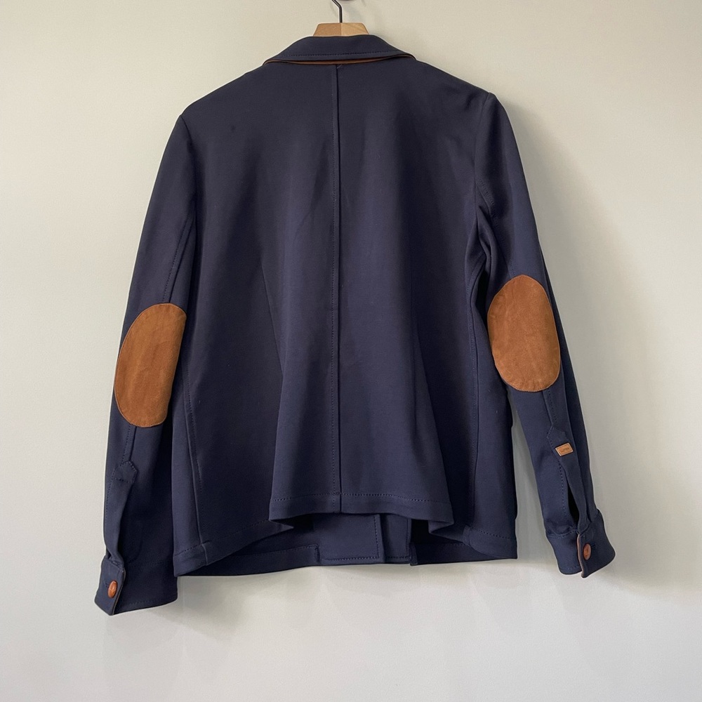 Lloyd’s Navy Knit Button Down Elbow Patch Blazer … - image 8